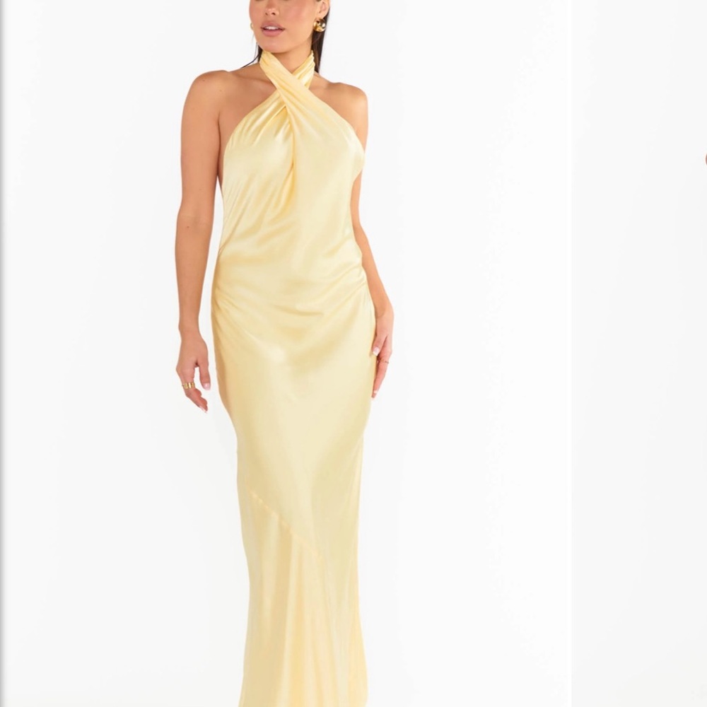Show Me Your MuMu Yellow Halter Gown